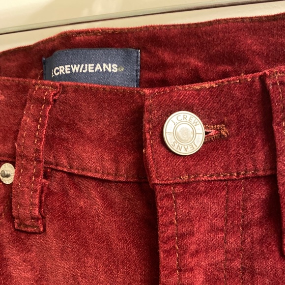 J. Crew 9" high-rise burgundy toothpick jean. - Picture 8 of 14